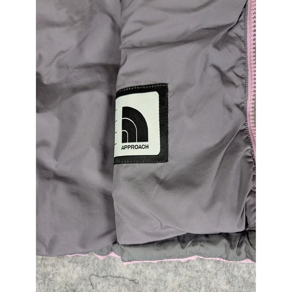 The North Face 550 Pink Puffer Vest Girls‎ M Lightweight Insulated Full Zip